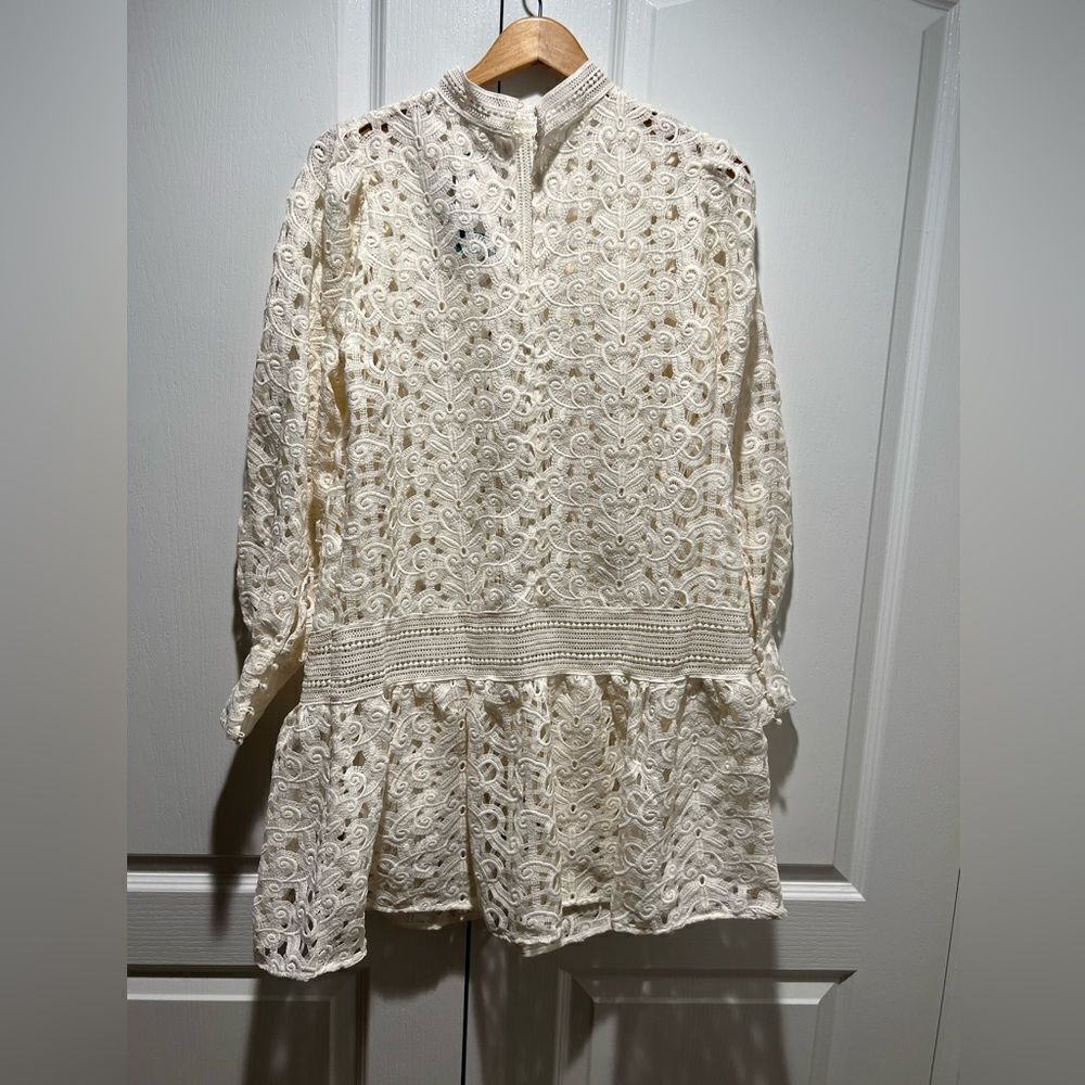 H&M Conscious Cream Lace Dress AW20 Collection Size M  BLOGGERS - Picture 4 of 7